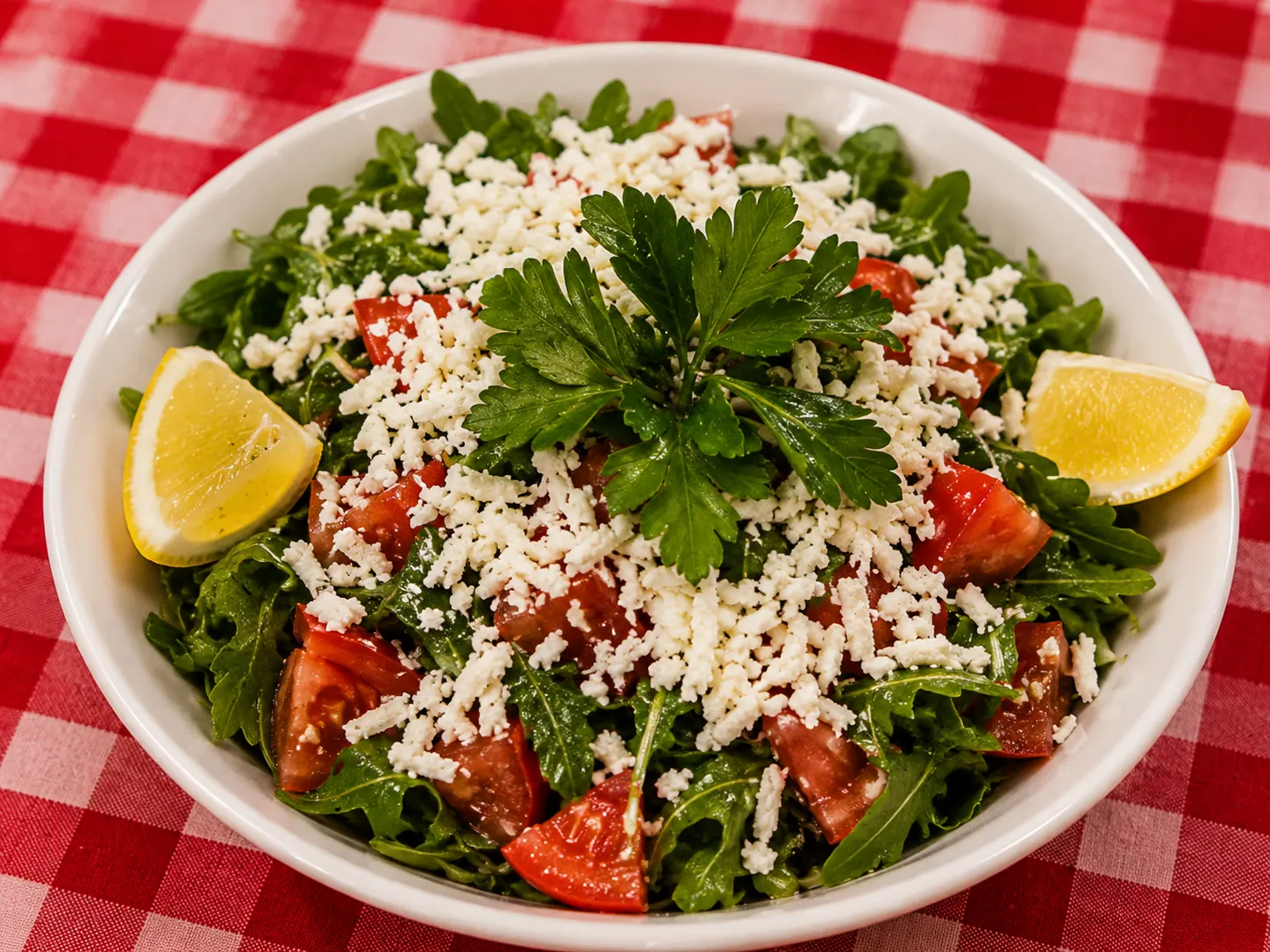 Peynirli Roka Domates Salata